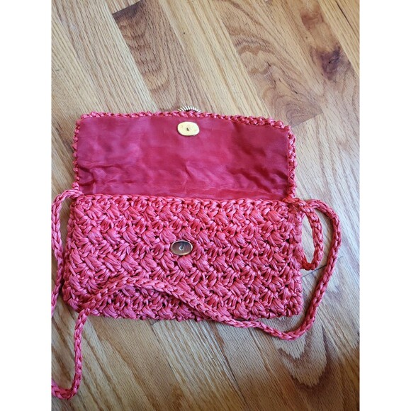 Vintage red straw Pappagallo bag made in Italy - Picture 6 of 10